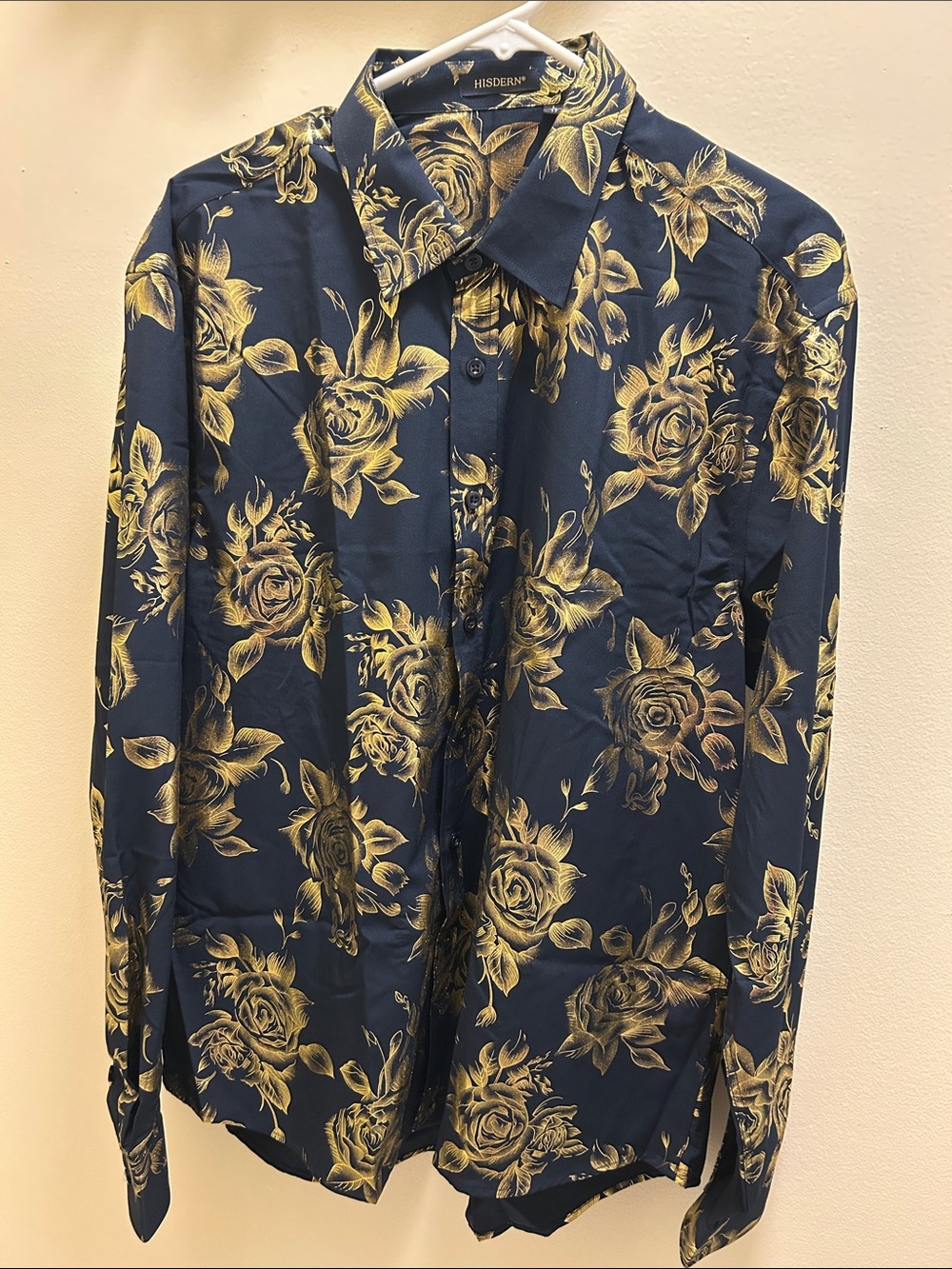 Hisdern Navy Floral Button-Down Shirt